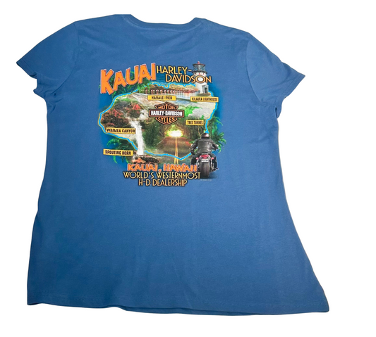 Ladies Hanalei Map Tee - Denim